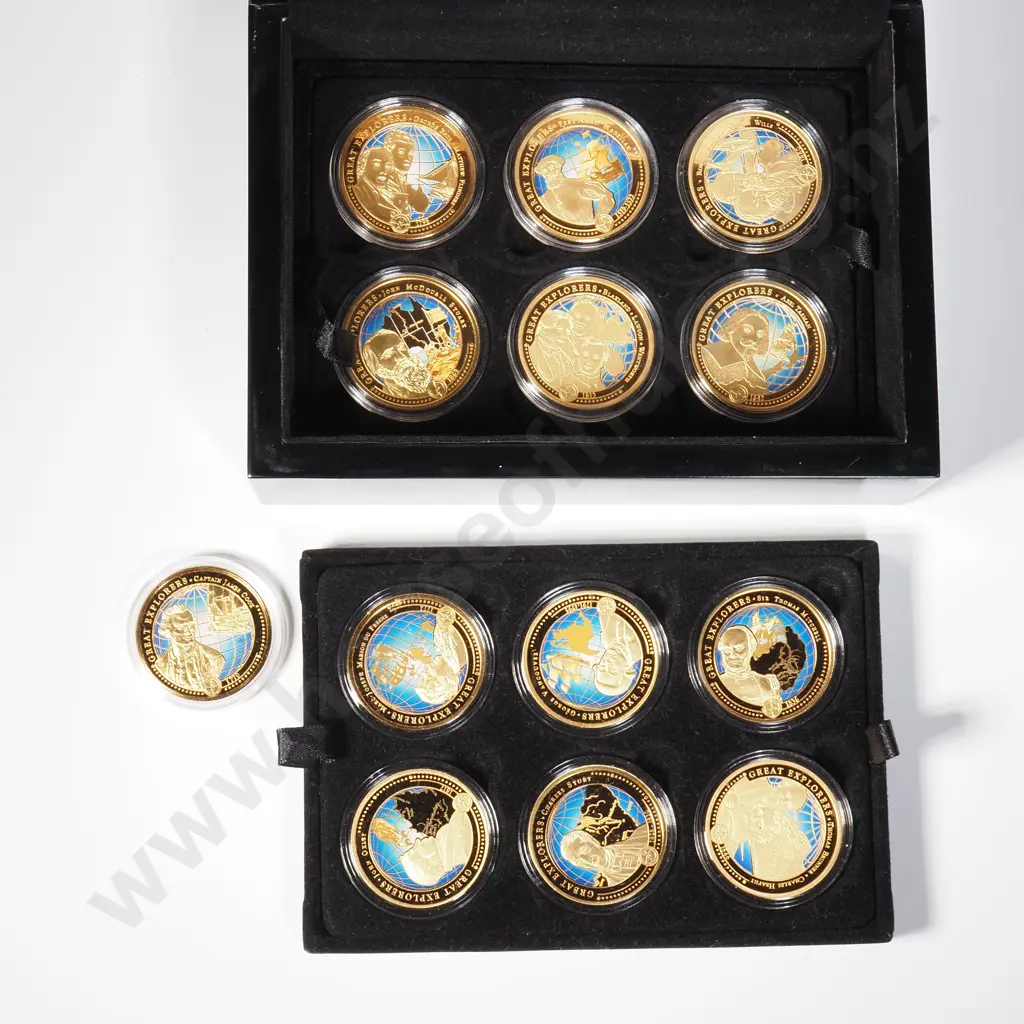 Collection of 13 Bradford Exchange Coins - Explorers Image 1++