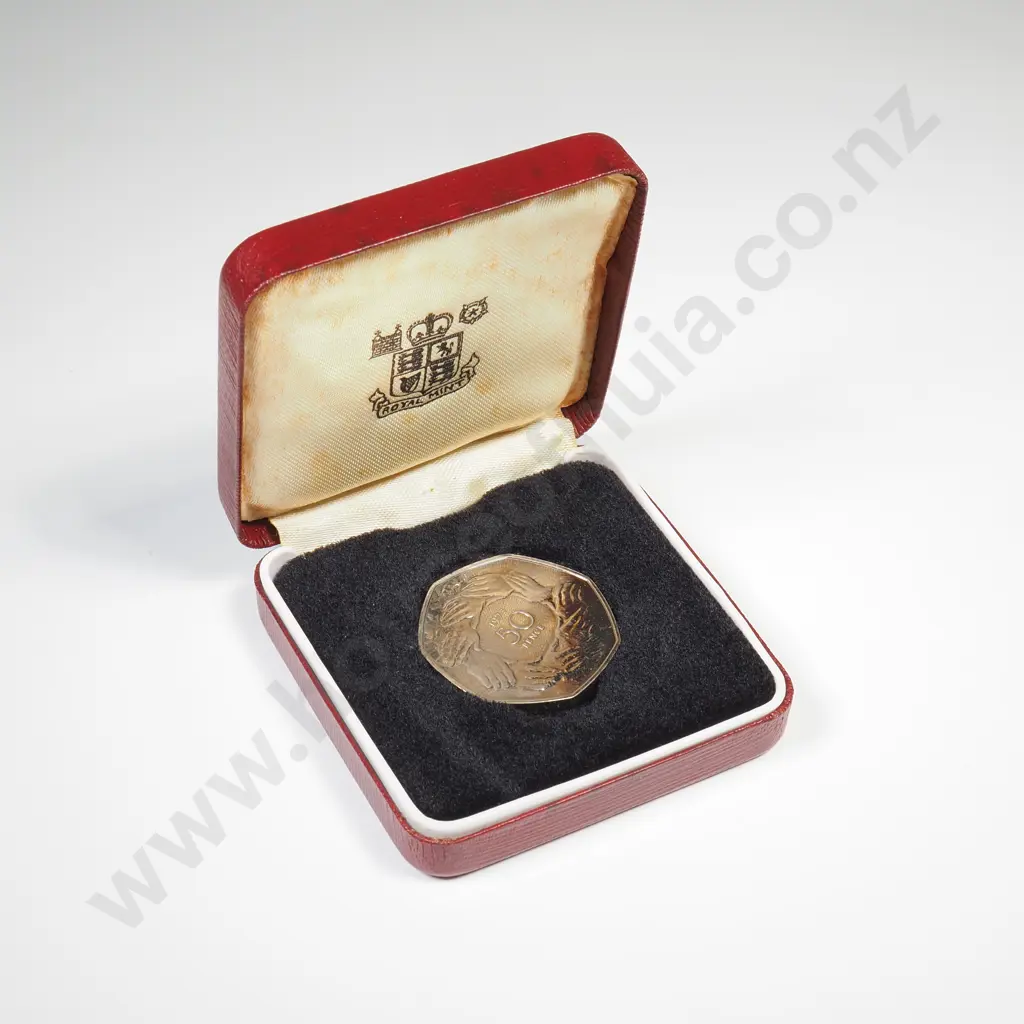 Cased 1973 UK Fifty Pence Coin Image 1++
