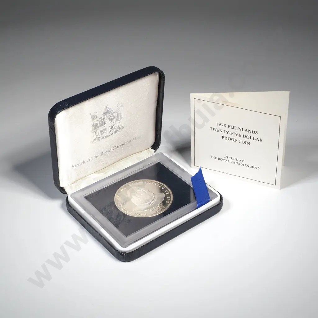 1975 Fiji Sterling Silver Proof Coin - 48.6 Gram Coin  Image 1++