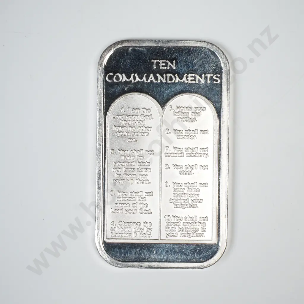 Ten Commandments One Ounce Silver Bar Image 1++