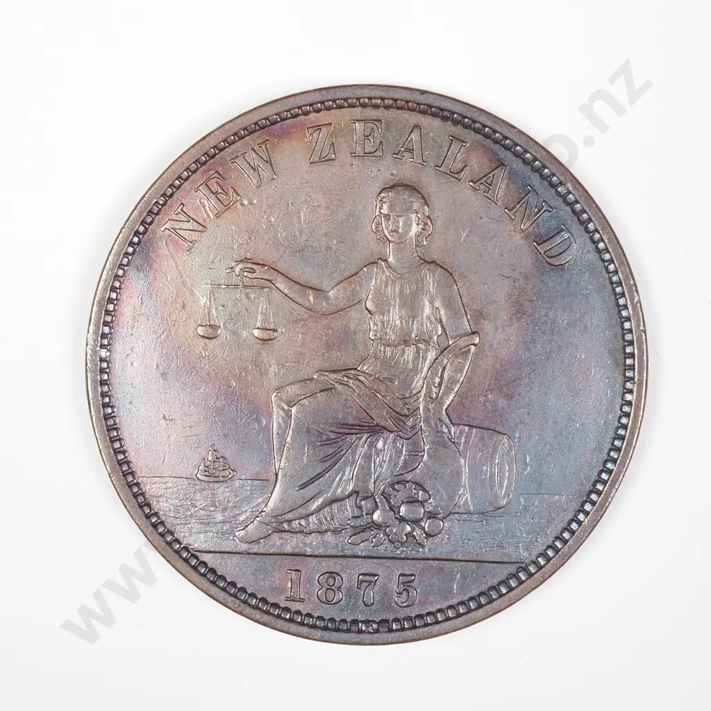 NZ Christchurch 1875 S.Clarkson Penny Token Image 1++