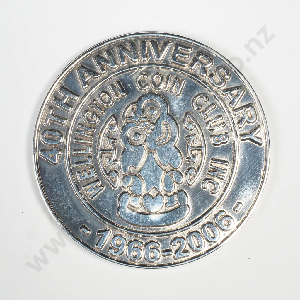 2006 RNSNZ & Wellington Coin Club 75th Anniversary Sterling Silver Medal for their Convention in Wellington Image 1++