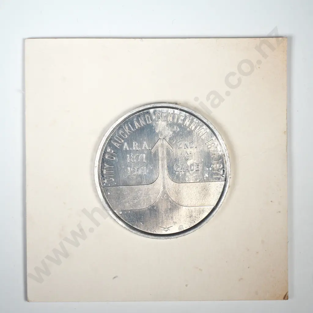 1971 Auckland Centennial Aluminum Medal in Presentation Sleeve Image 1++