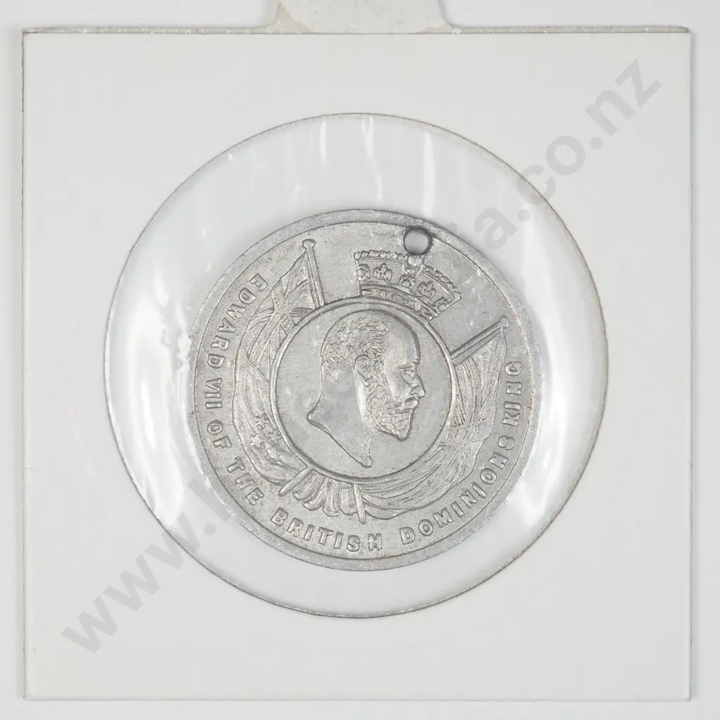 NZ 1907 Dominion Day School Children's Medallion Magnalium Image 1++