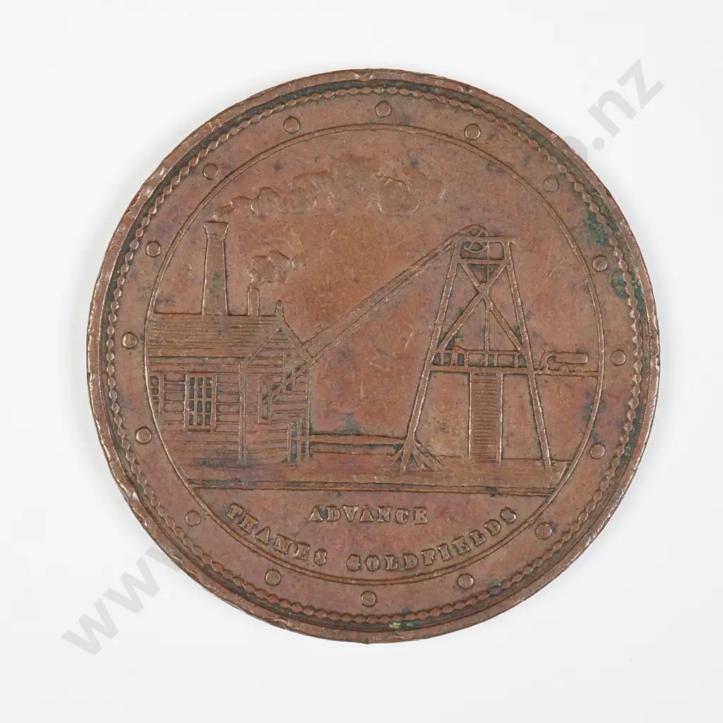NZ 1872 Grahamstown George McCaul Coppersmith Token Image 1++