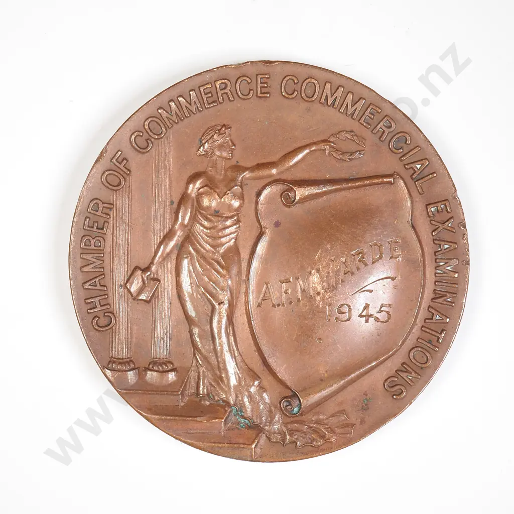 NZ 1945 Hamilton Shorthand medal awarded to A.F.M.Warde Image 1++