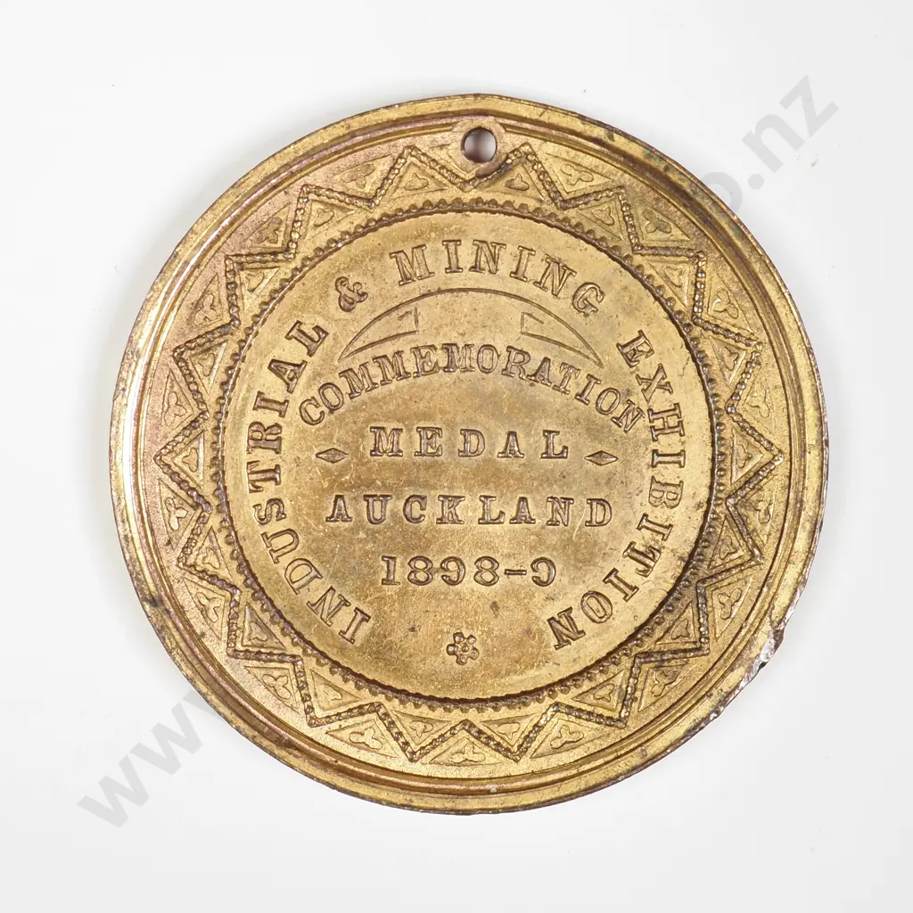 NZ 1909 Auckland Industrial & Mining Exhibition Commemorative Medallion Image 1++