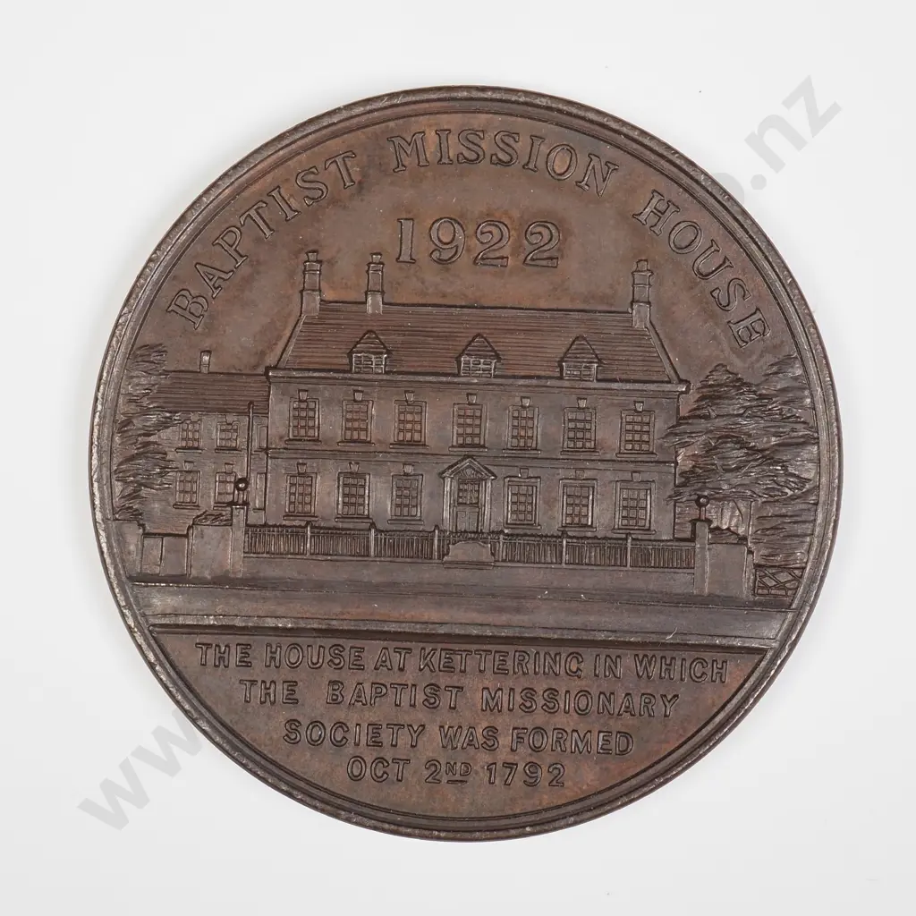 UK 1922 Baptist Missionary Society Commemoration Token Image 1++