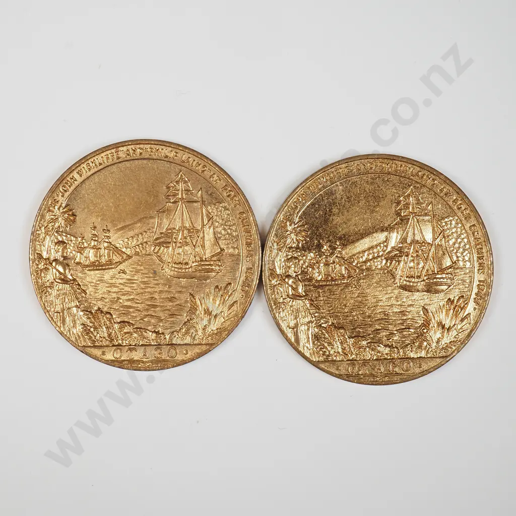 NZ 1948 Two Otago Centennial Tokens Image 1++