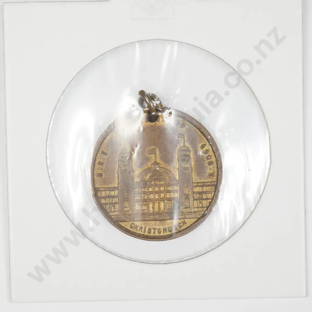 NZ 1906-7 Christchurch International Exhibition Medallion Image 1++