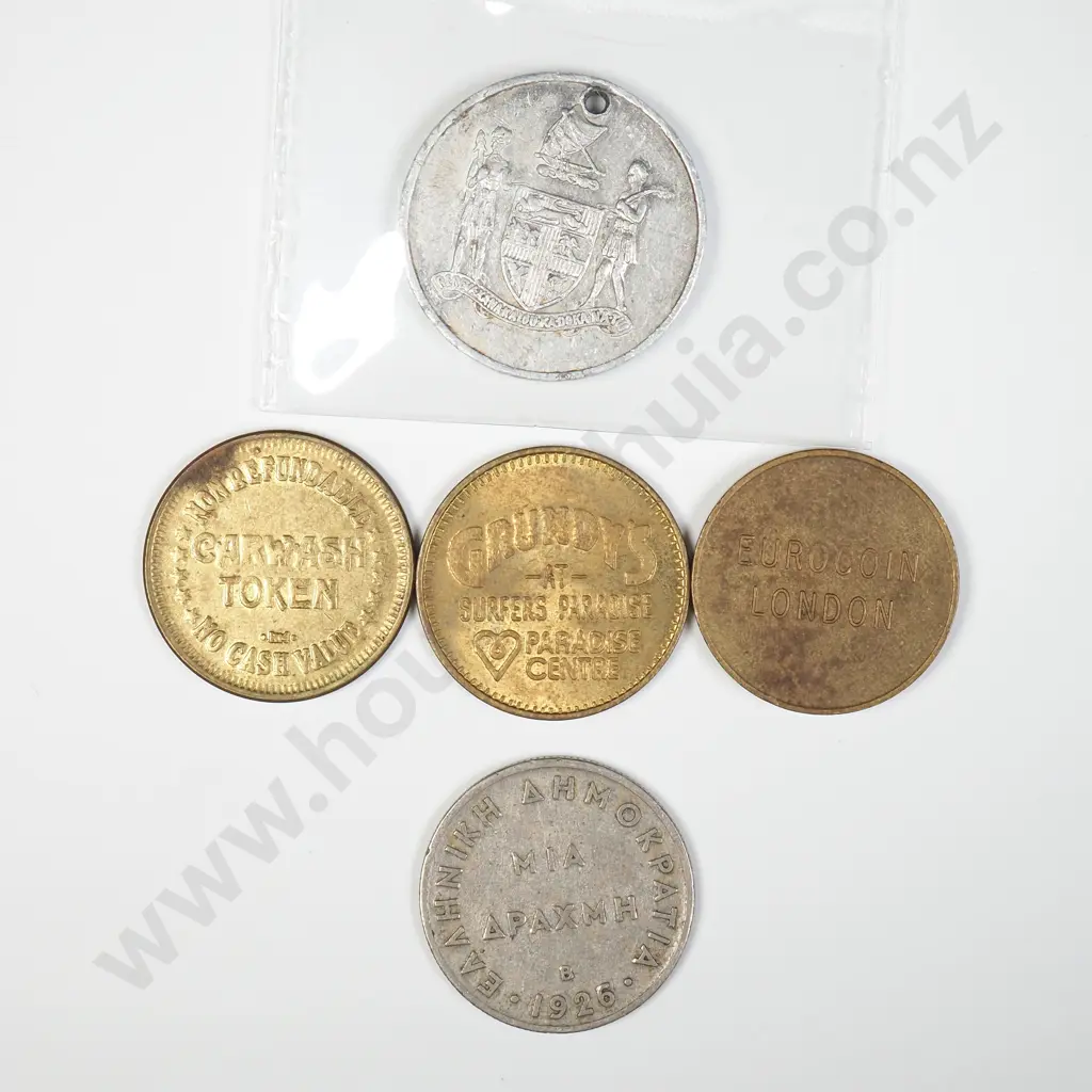 Assortment of Coins and Tokens Image 1++