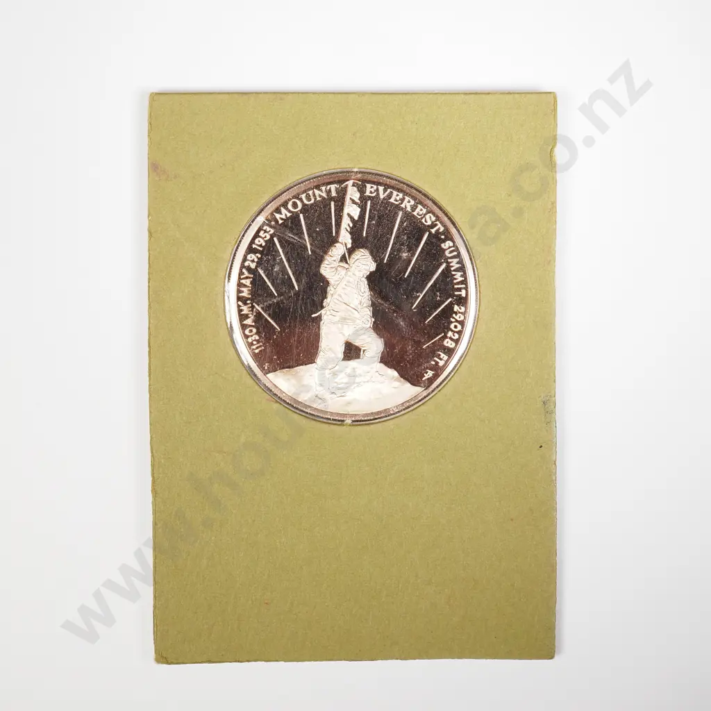 NZ 1973 First Ascent of Mt Everest Twentieth Anniversary token - Bronze Proof Image 1++