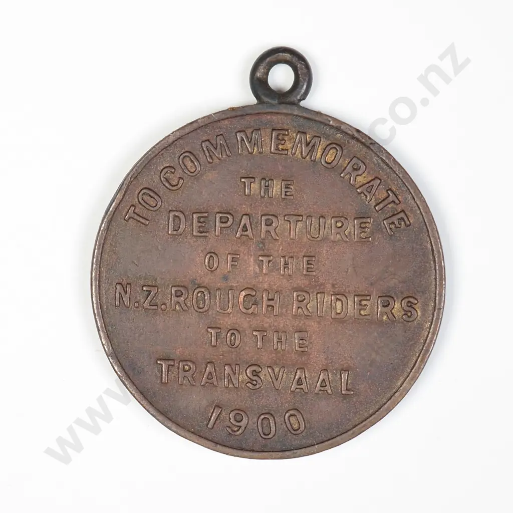 NZ 1900 Departure of the NZ Rough Riders to Transvaal Medallion Image 1++