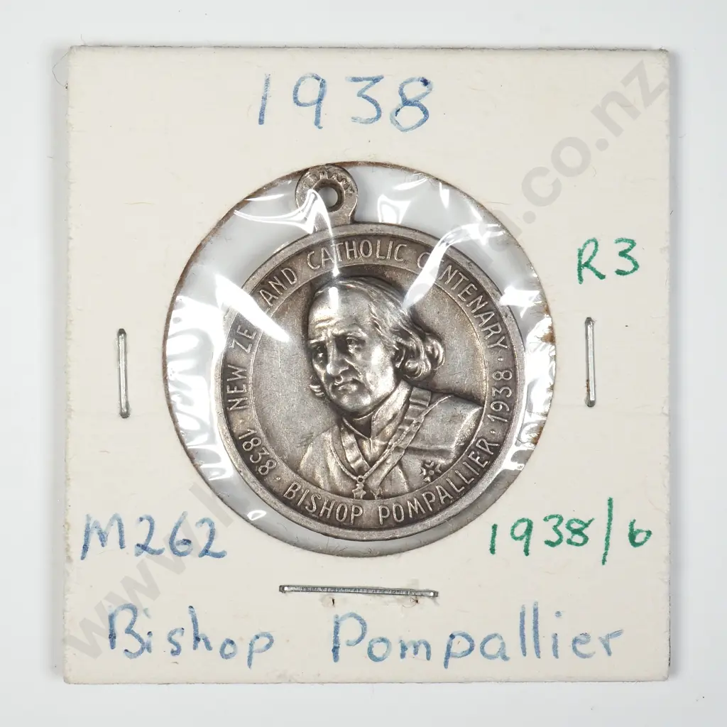NZ 1938 Bishop Pompallier Centenary Medallion Image 1++