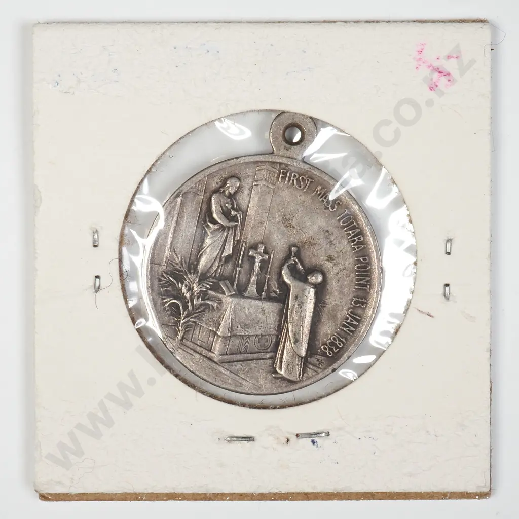 NZ 1938 Bishop Pompallier Centenary Medallion Image 1++