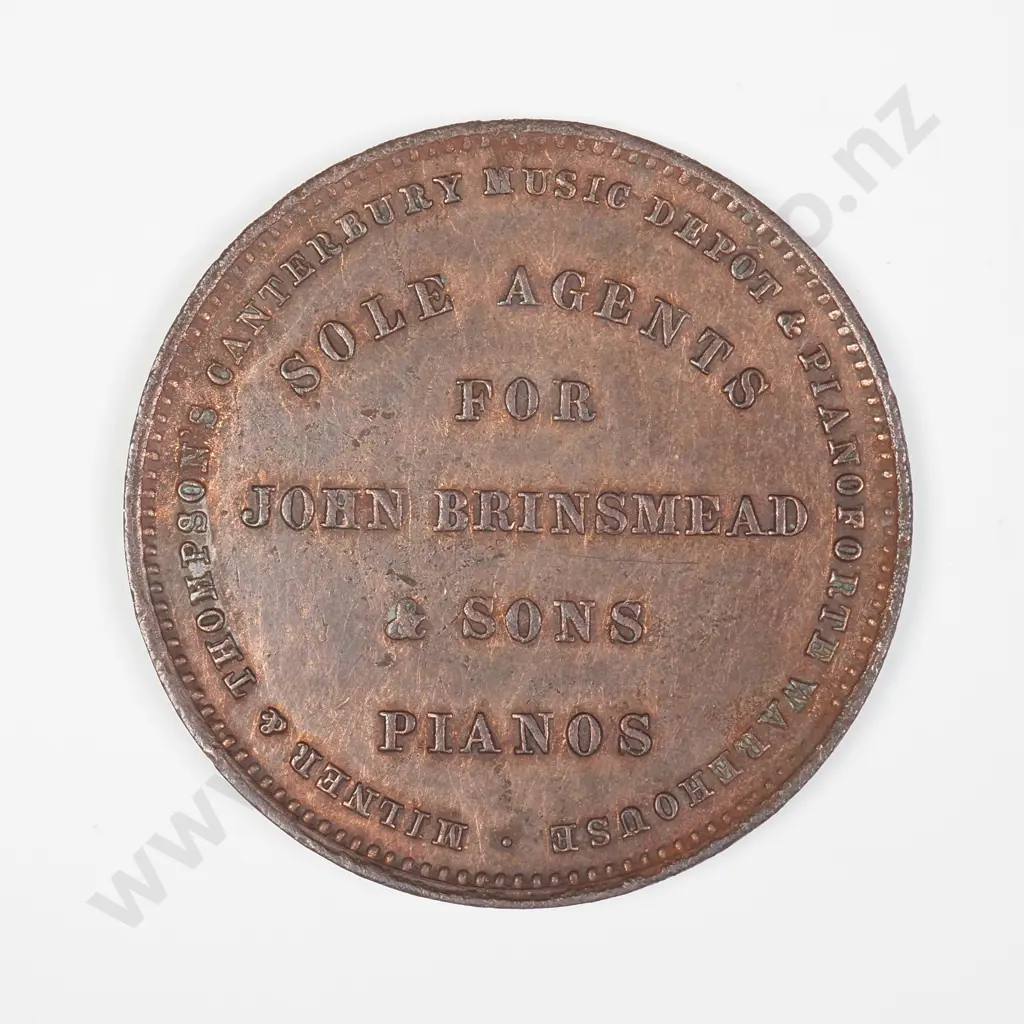 NZ Milner & Thompson's Canterbury Music Depot Token Image 1++