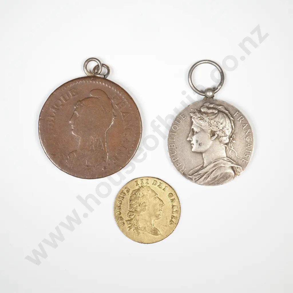 Assorted Interesting Numismatic Items incl Silver French Medal Image 1++