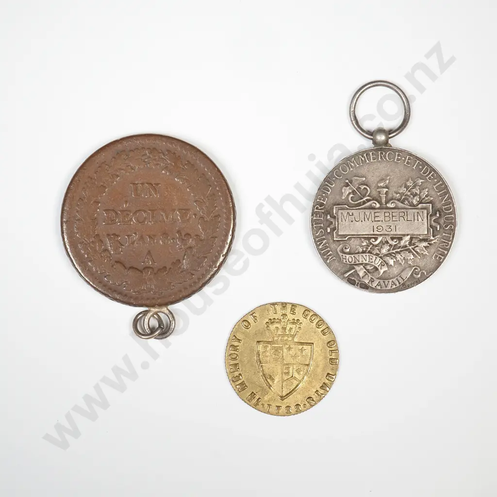 Assorted Interesting Numismatic Items incl Silver French Medal Image 1++