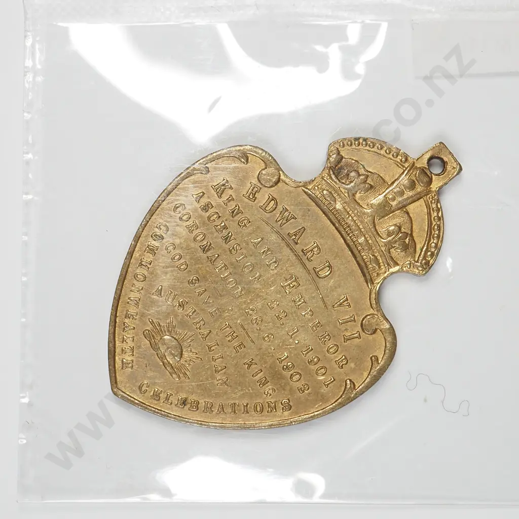 NZ 1902 Edward VII Coronation Celebrations Commemorative Medal Image 1++