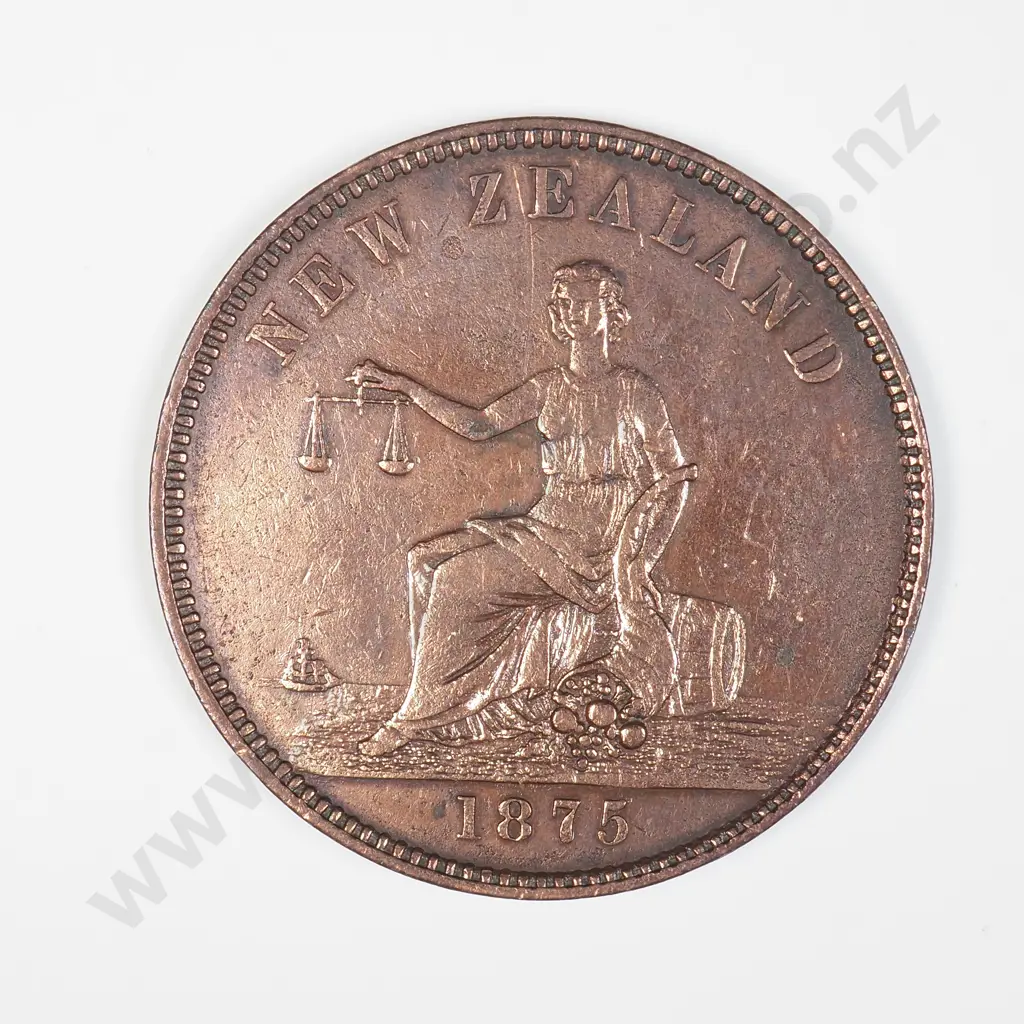 NZ 1875 S.Clarkson Importer Cashel Street, Christchurch One Penny Token (cleaned) Image 1++