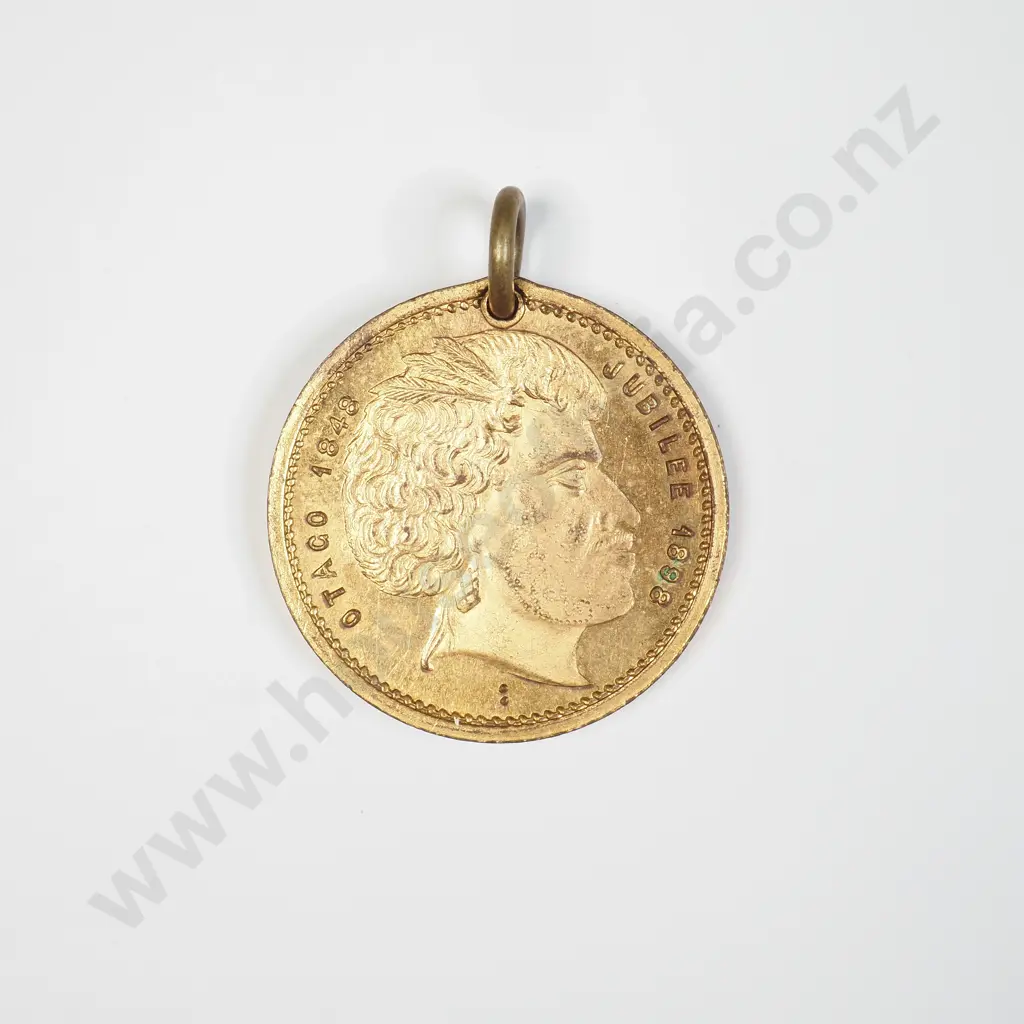 NZ 1898 Otago's 50th Anniversary Jubilee Medallion Image 1++