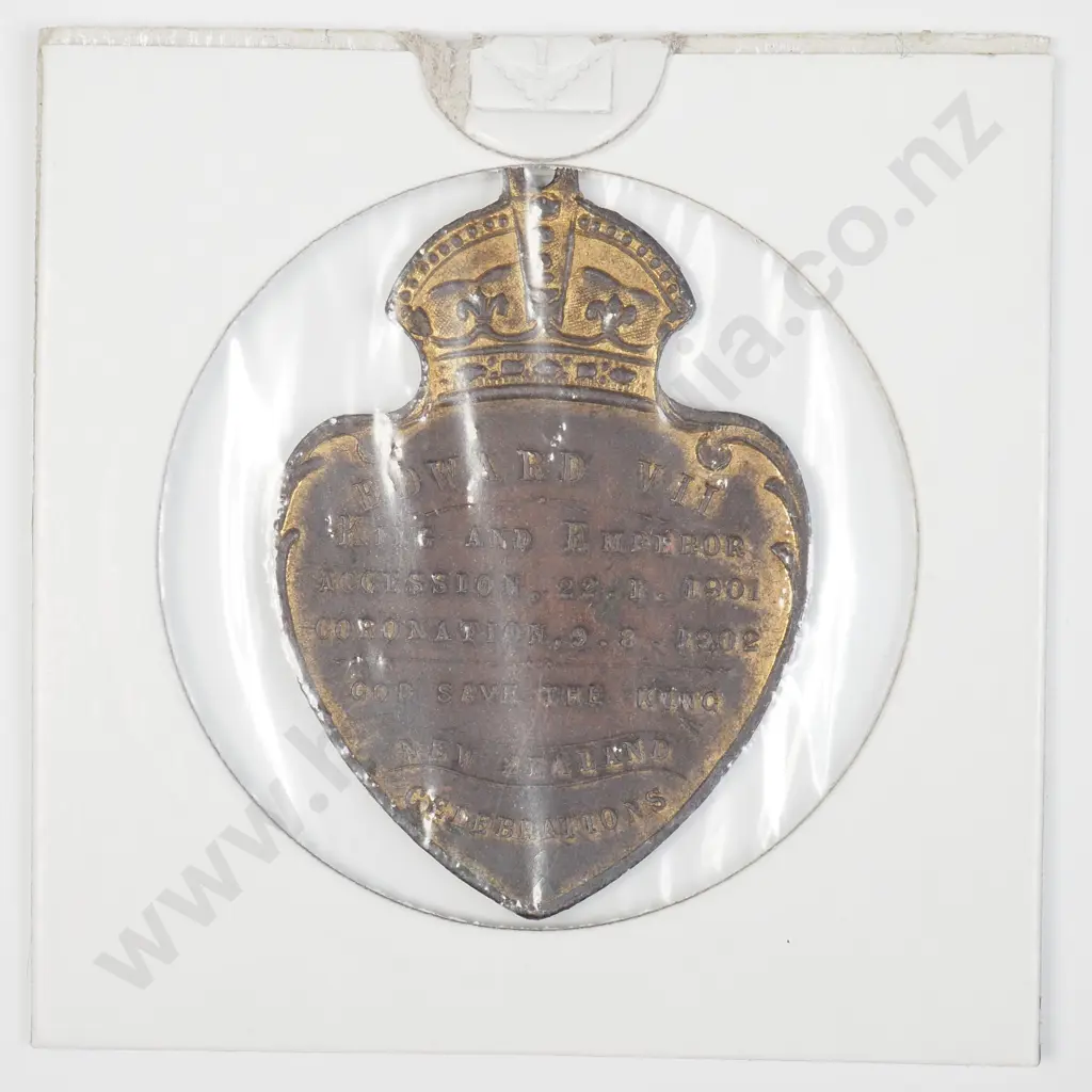 NZ 1902 Edward VII Coronation Celebrations Commemorative Medal Image 1++