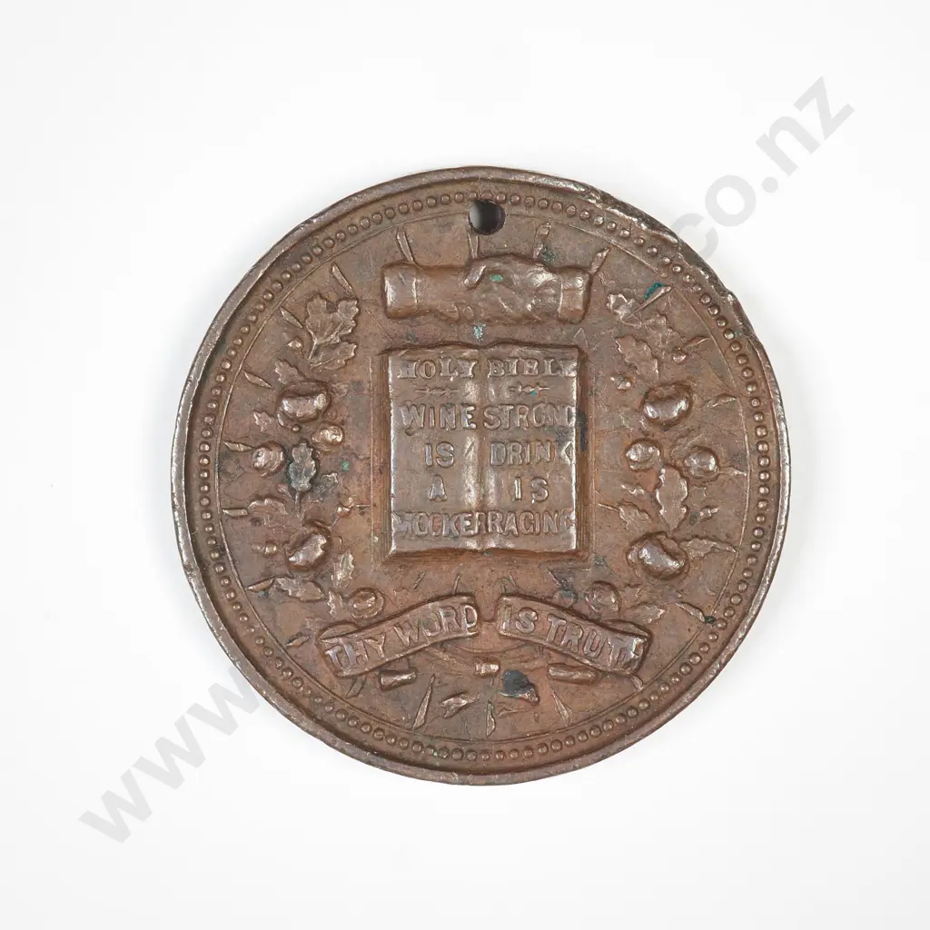 Mid to late 1800’s Wesleyan temperance medal - Band of Hope. (Slightly bent around the pierced hole) Image 1++