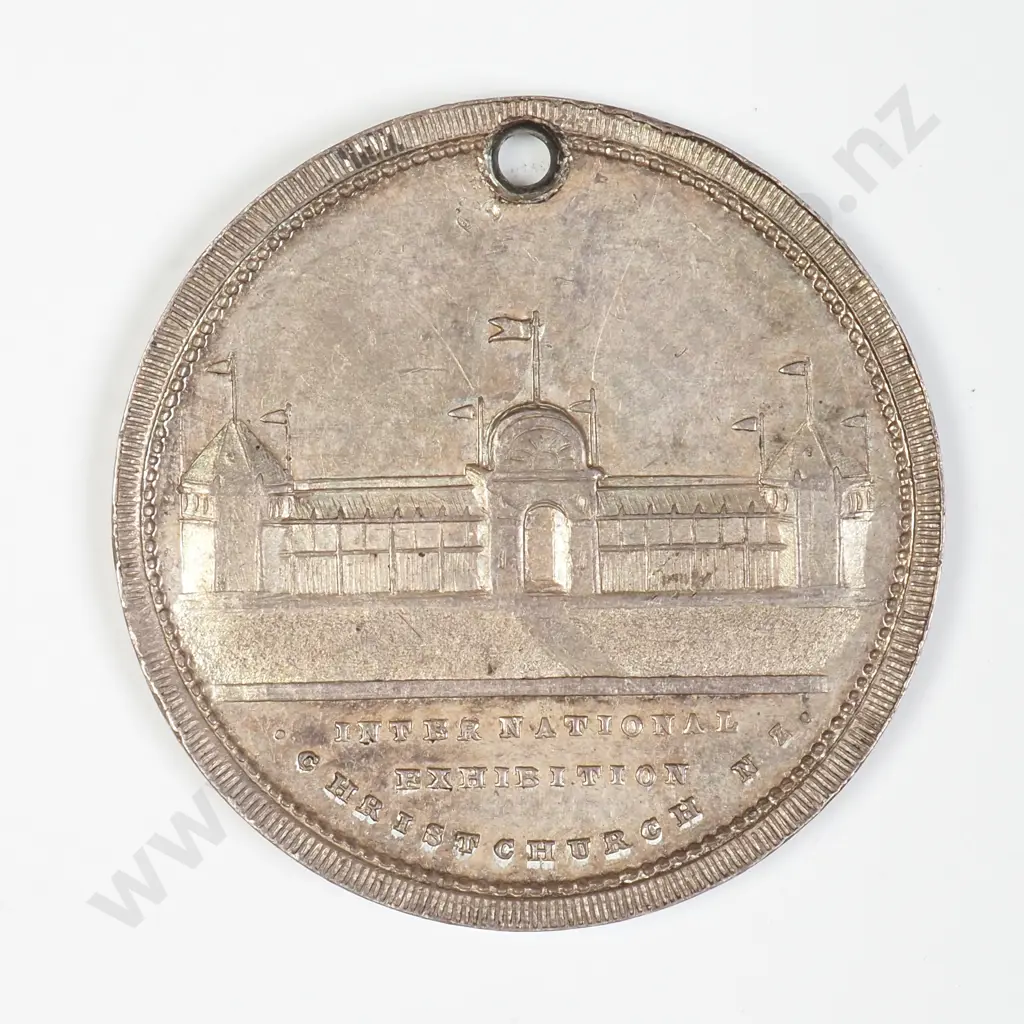 NZ 1882 NZ Christchurch International Exhibition Medallion Image 1++