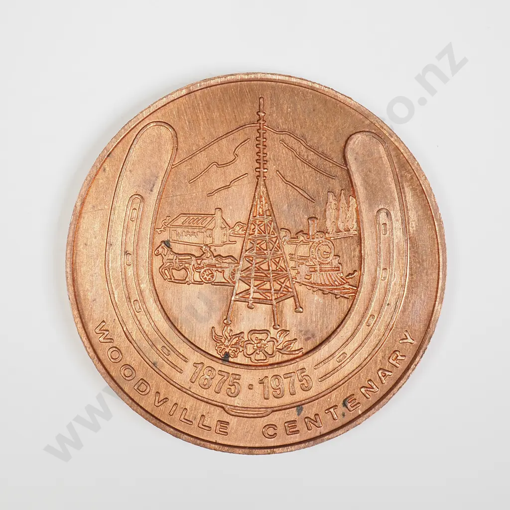 NZ 1975 Woodville Centenary Railway Token Image 1++