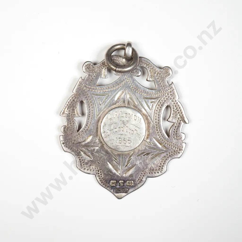 1935 Edmond Cup Trial Sterling Silver Fob Prize Image 1++