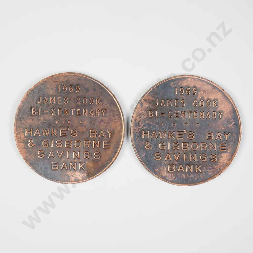 NZ 1969 Two Hawke's Bay & Gisborne Savings Bank Tokens Image 1++