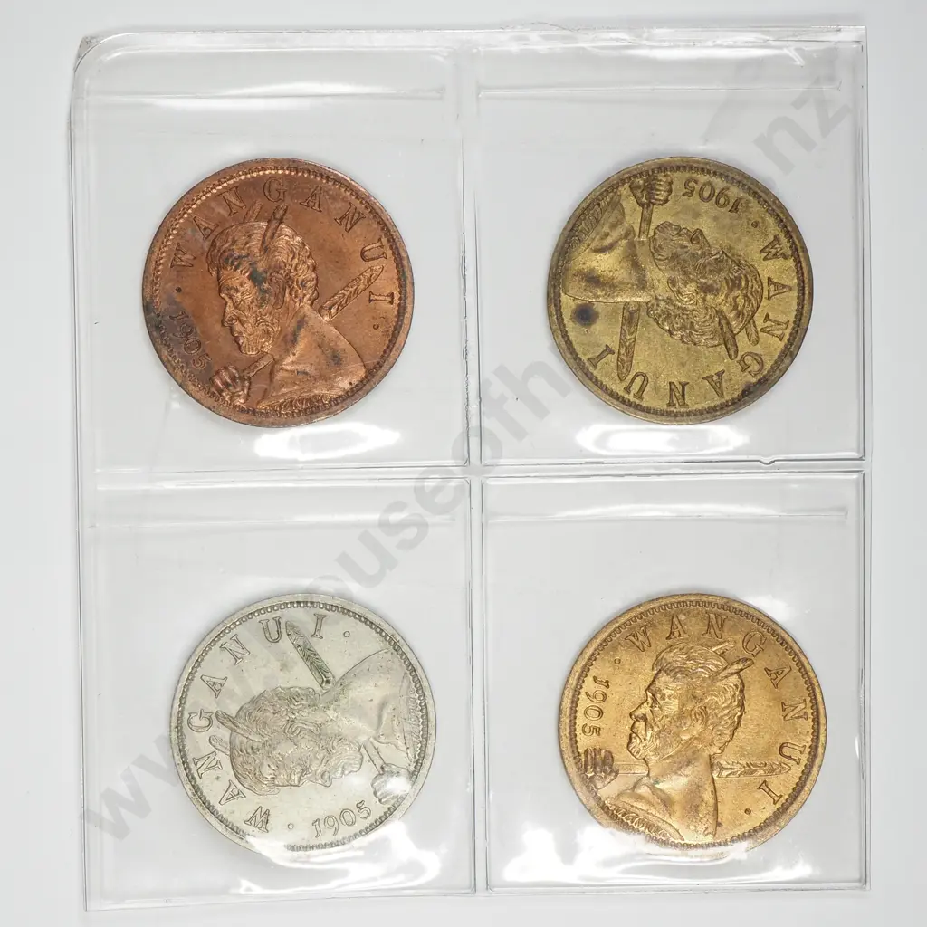 NZ 1905 Wanganui Cosmopolitan Club Tokens Image 1++