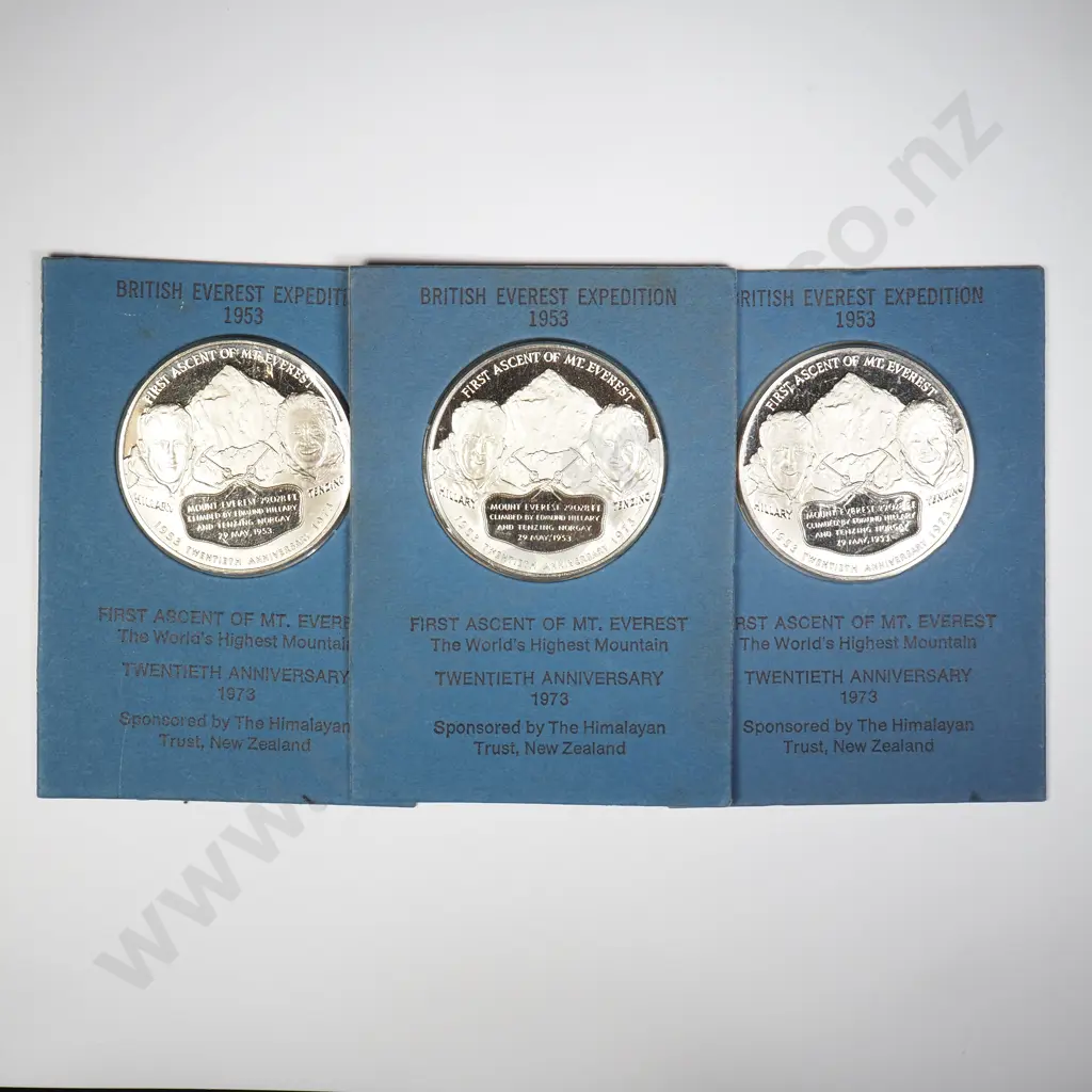 NZ 1973 First Ascent of Mt Everest Twentieth Anniversary token - Qty 3 Image 1++