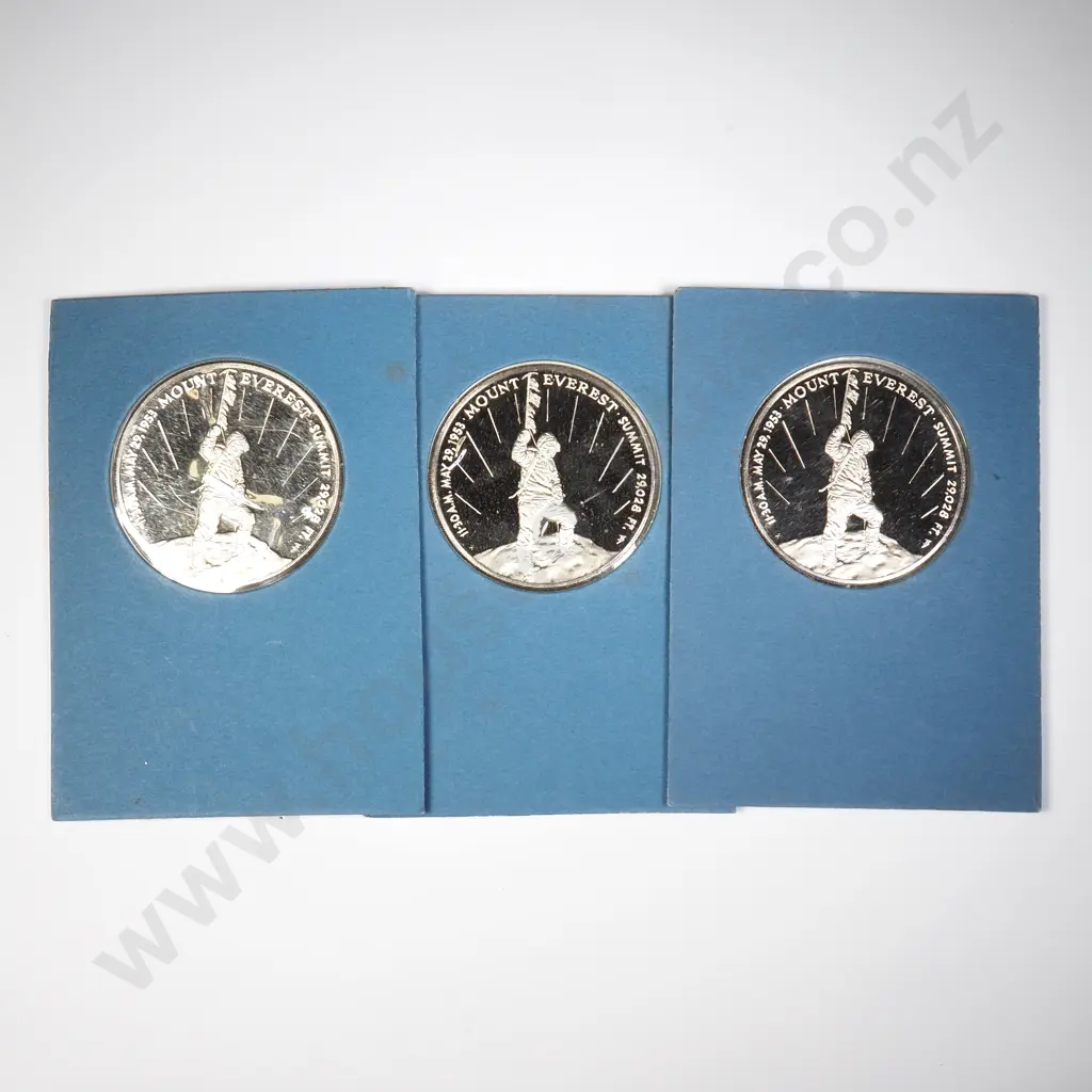NZ 1973 First Ascent of Mt Everest Twentieth Anniversary token - Qty 3 Image 1++