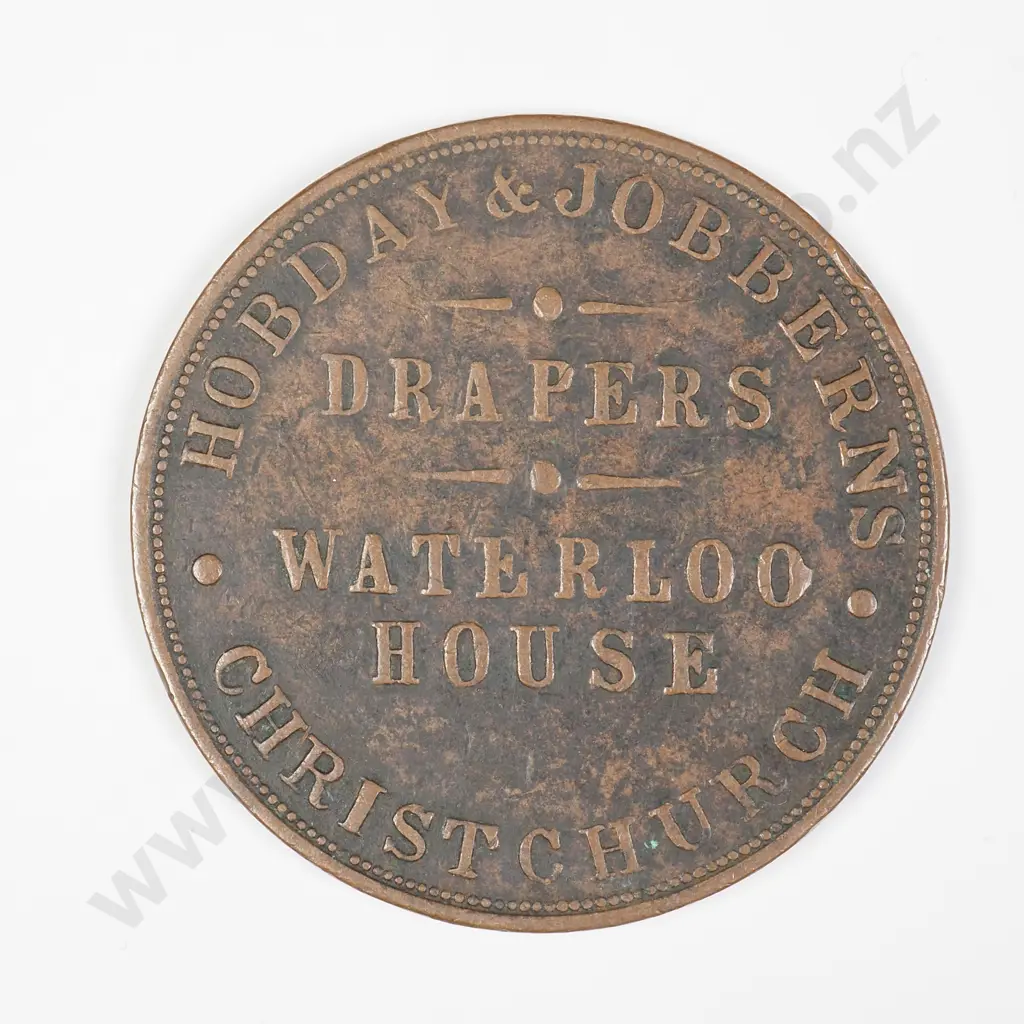NZ Hobday & Jobberns Drapers Christchurch Token Image 1++