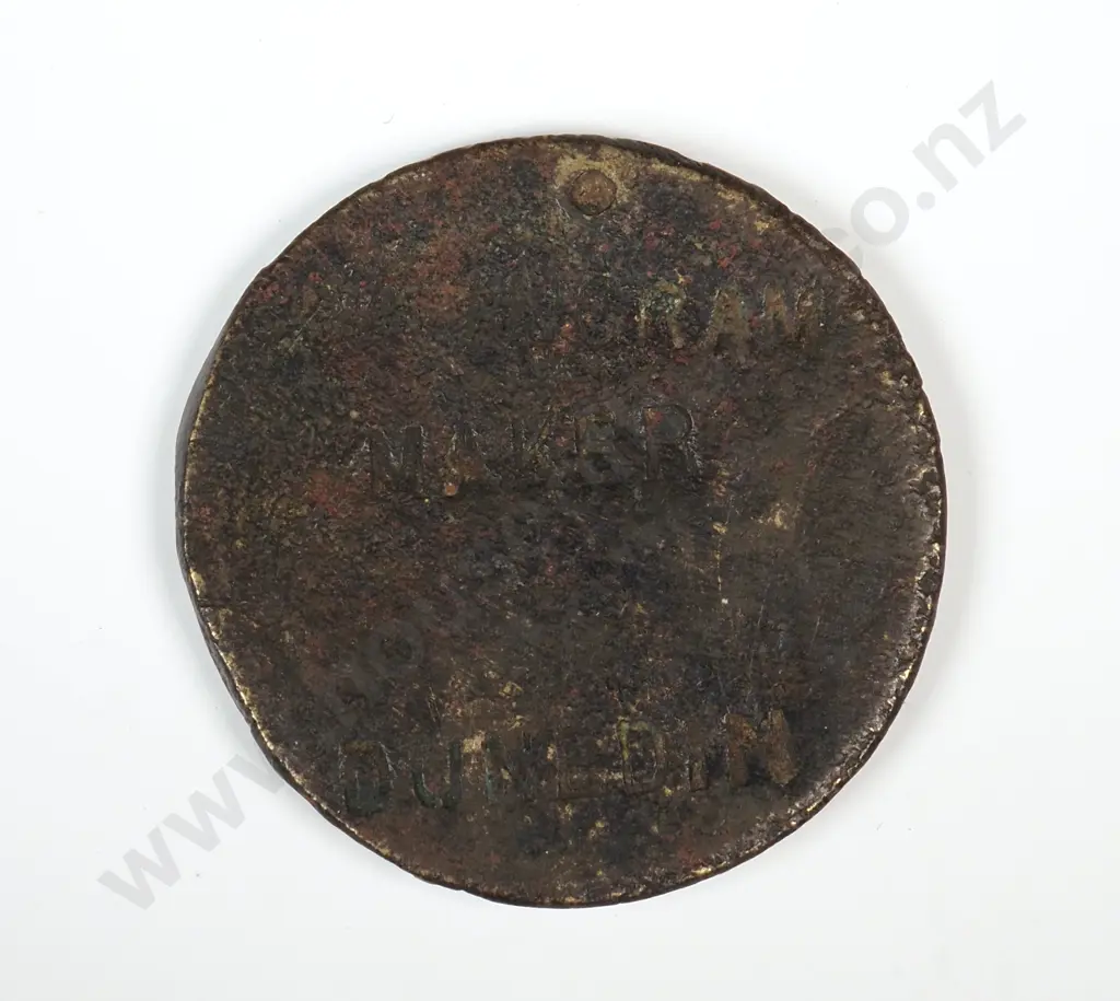Brass token stamped “NZ / FWLU / AUCK / 281” ( Federated Wharf Labourers Union ), “W. INGRAM / MAKER / DUNEDIN”, 30mm. Listed in The John Bertrand New Zealand Coin & Banknote Catalogue 2025 as number F5 but not Auckland Image 1++