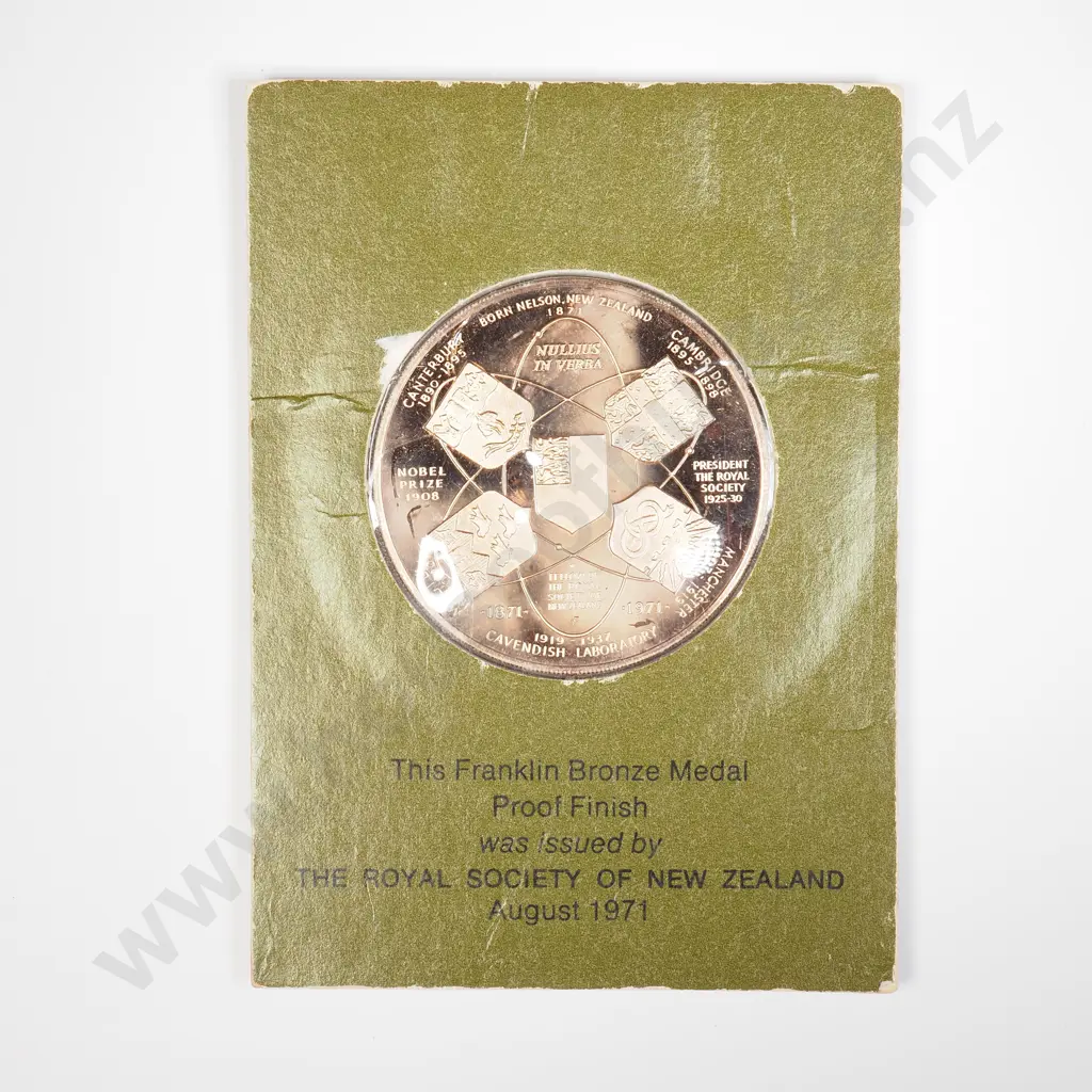 NZ 1971 Lord Rutherford of Nelson Centenary - Bronze Proof Image 1++
