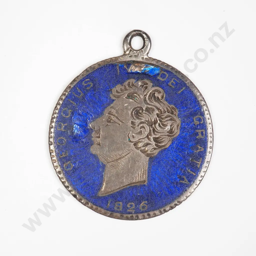 UK 1826 Enamalled Sterling Silver Sixpence Image 1++