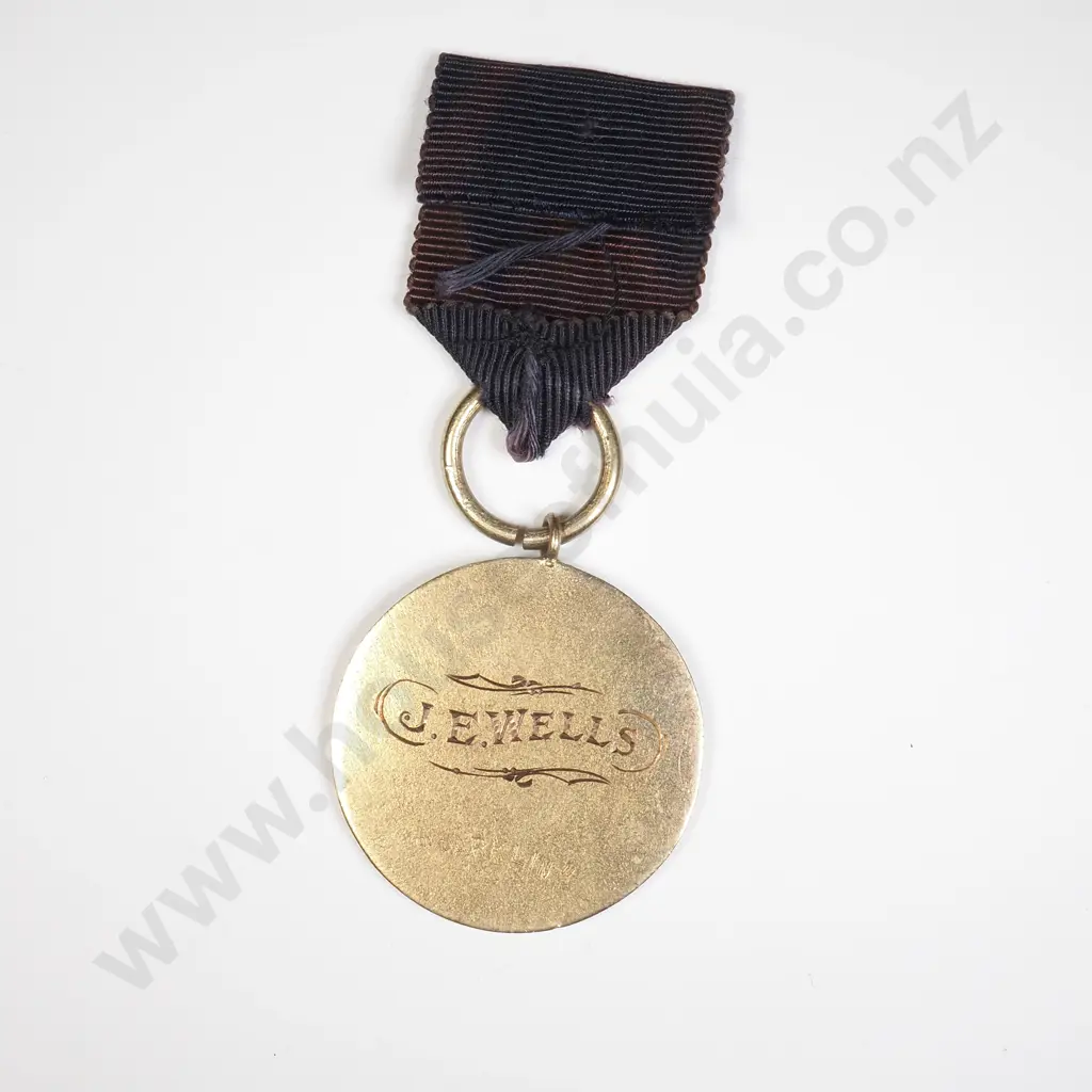 NZ 1956 Wanganui Competition Society Medal awarded to J.E.Wells Image 1++