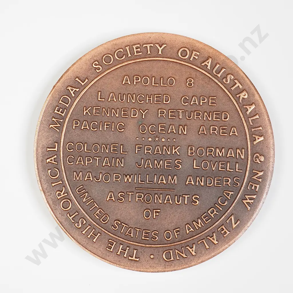 The Historical Medal Society - Apollo 8 Space Medal Copper Image 1++