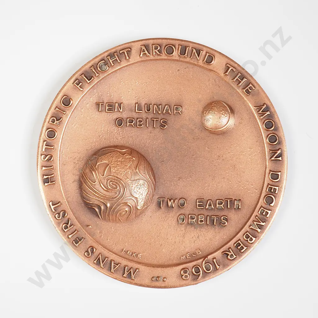 The Historical Medal Society - Apollo 8 Space Medal Copper Image 1++