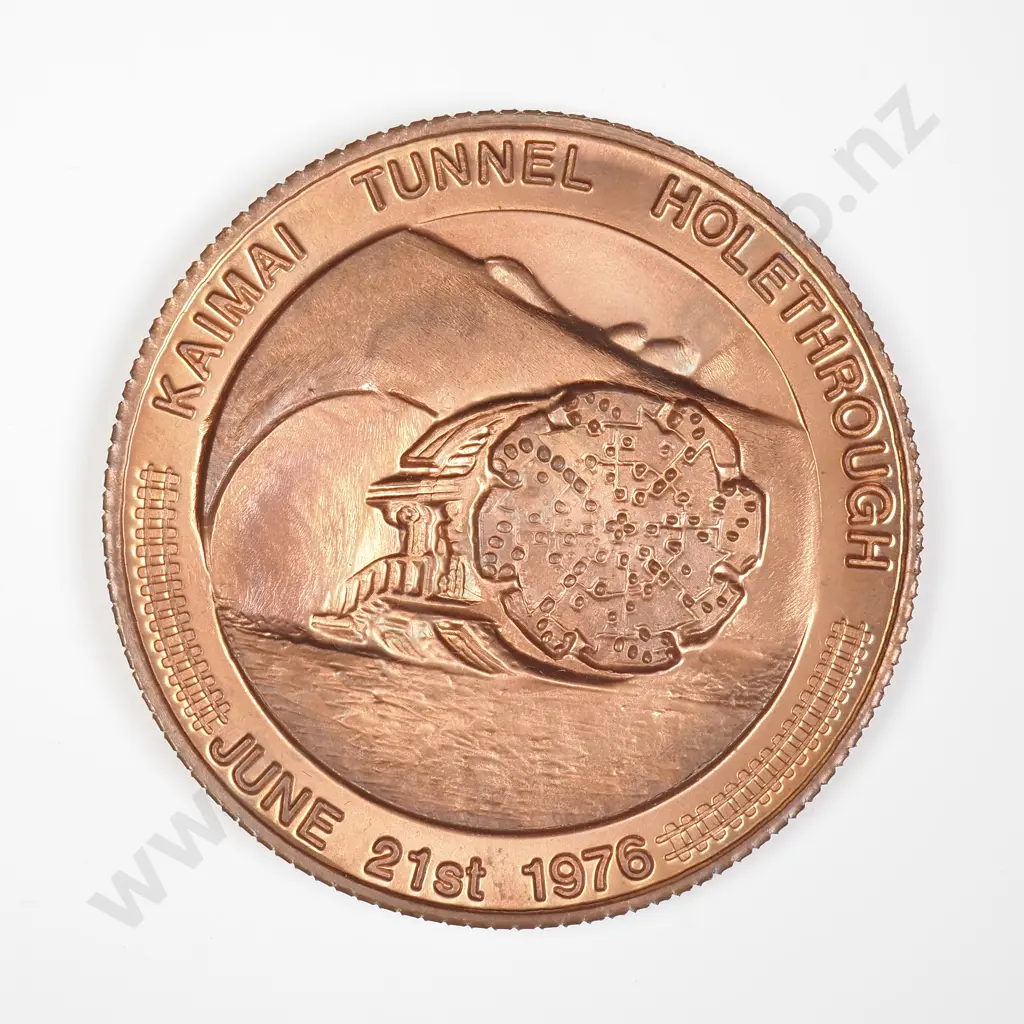 NZ1976 Kaimai Tunnel Holethrough token Image 1++