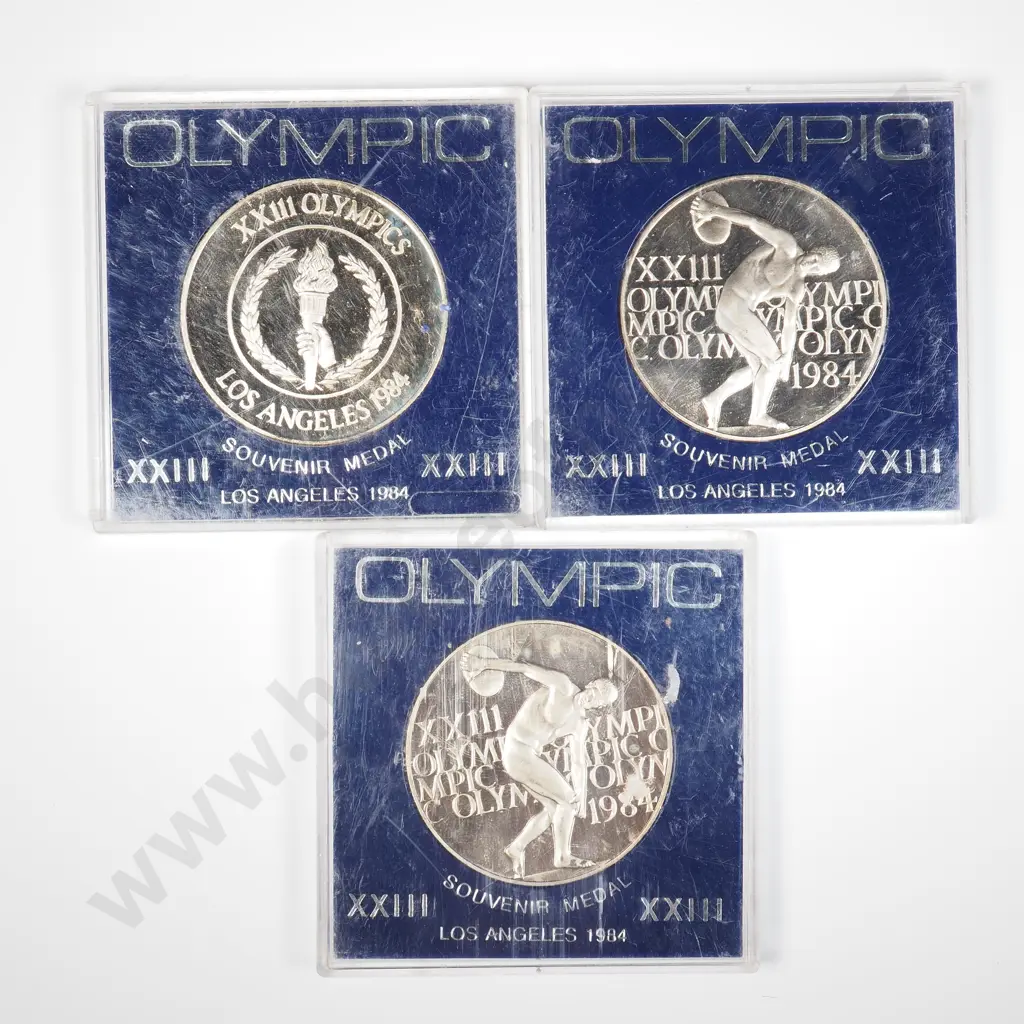 US 1984 Three XXIII Olympic Games in Los Angeles Souvenir Medals Image 1++
