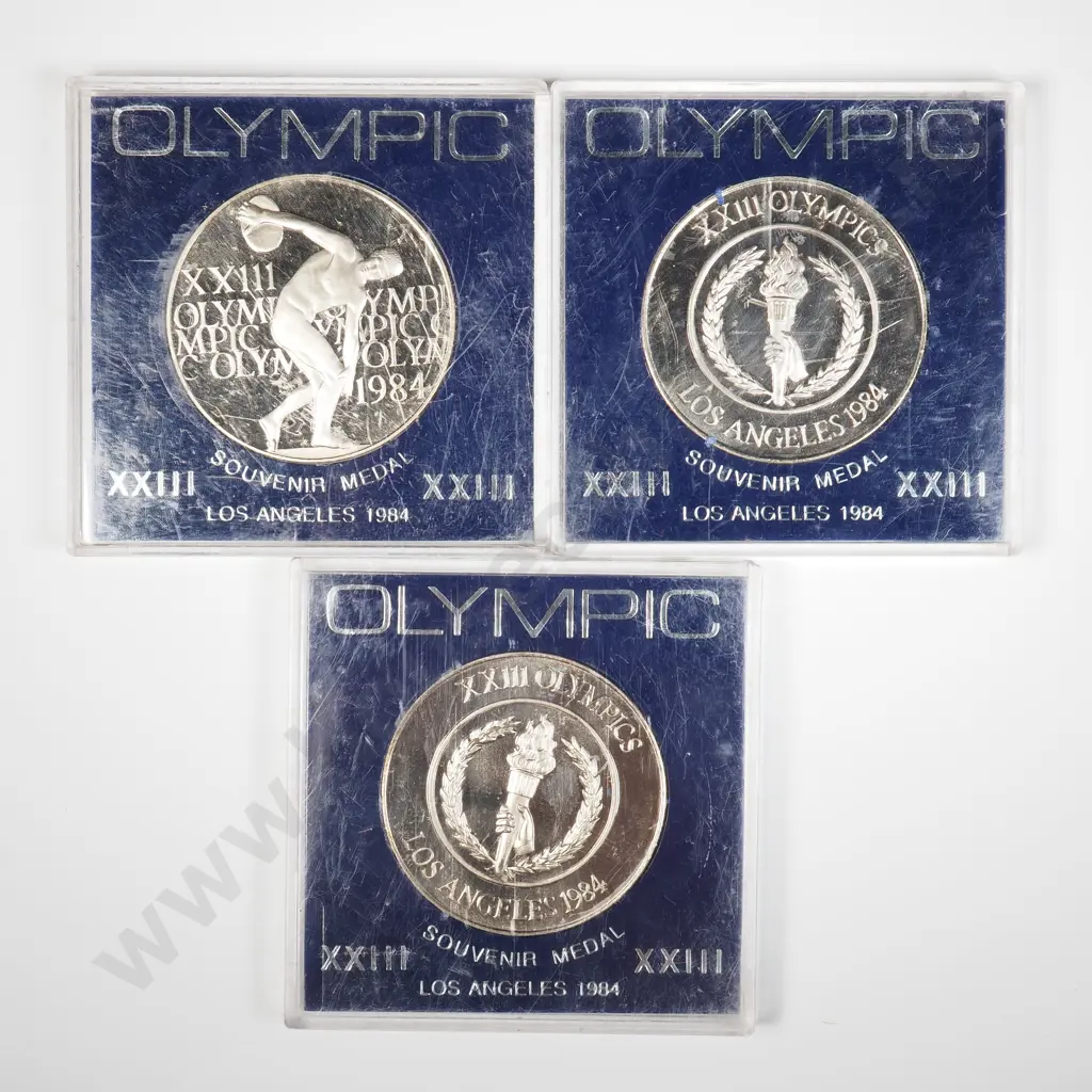 US 1984 Three XXIII Olympic Games in Los Angeles Souvenir Medals Image 1++