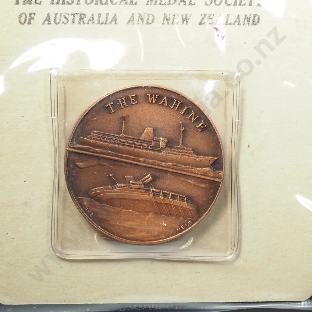 NZ 1968 Wahine Medal Copper given to the Police and other rescuers Image 1++