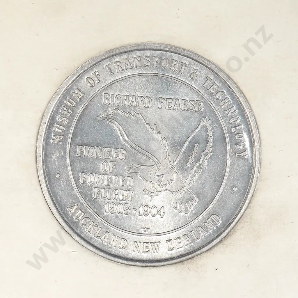 NZ MOTAT Richard Pearse Powered Flight Commemorative Token Image 1++