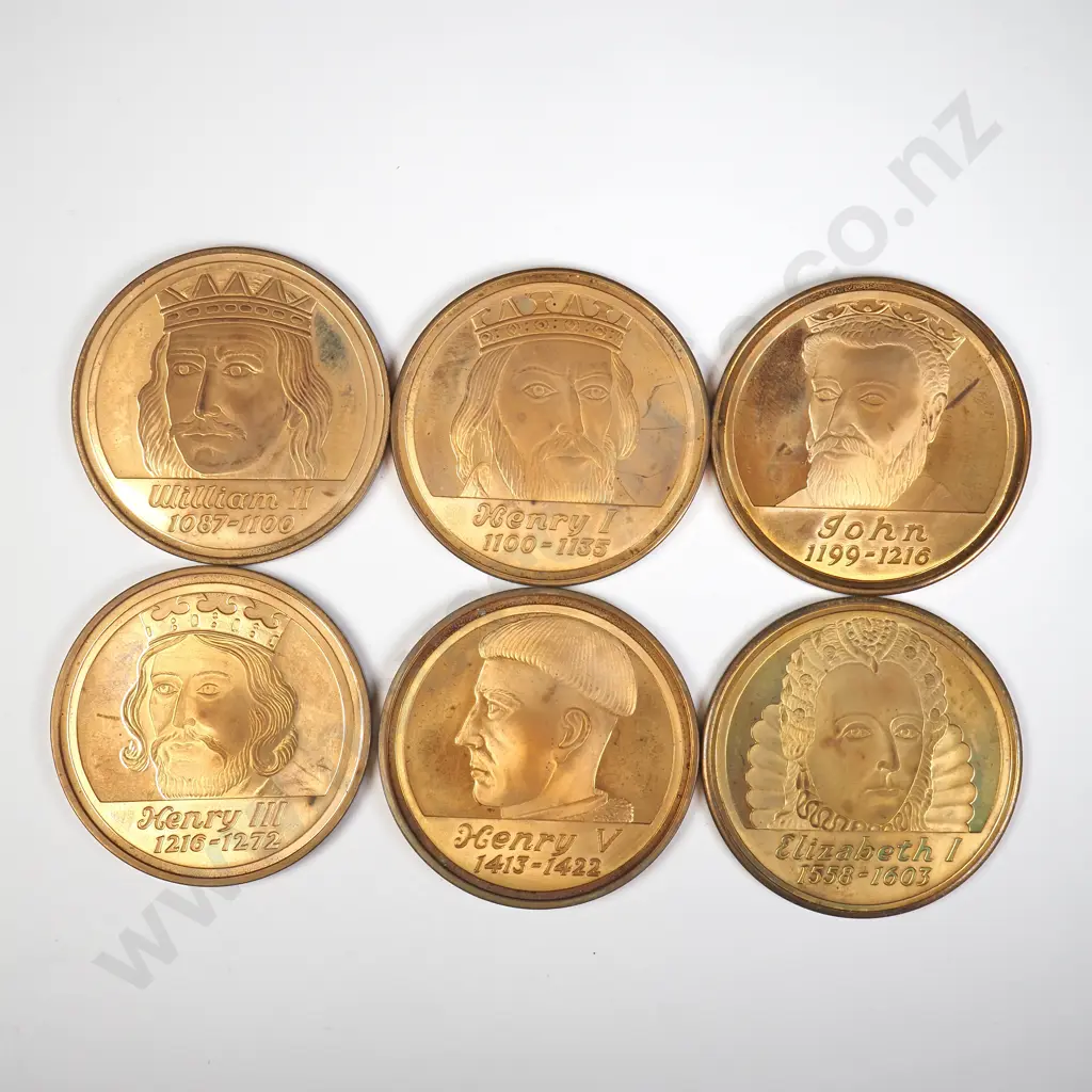 UK Six English Monarch Tokens Image 1++
