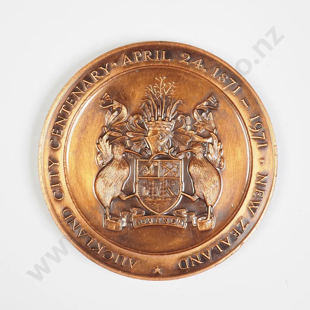 NZ 1971 Historical Medal Society Auckland City Centenary token Image 1++