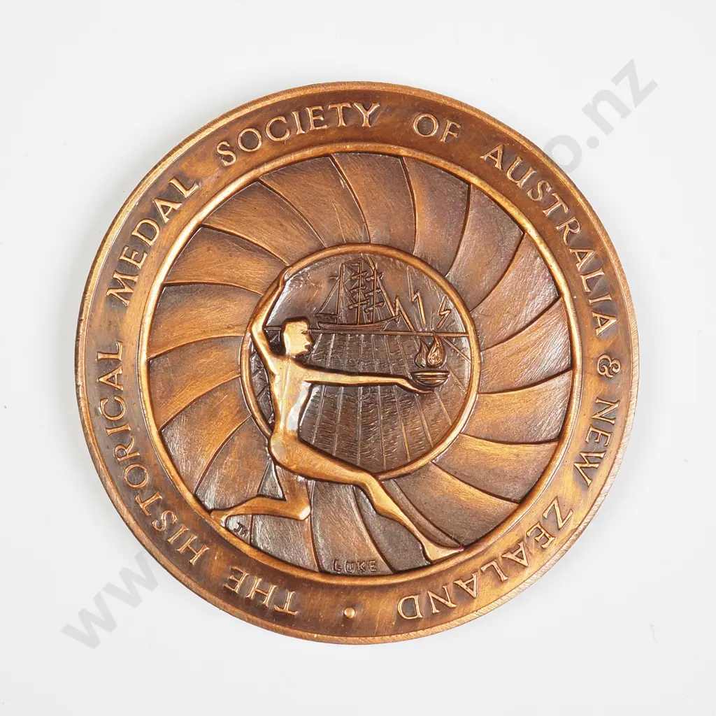 NZ 1971 Historical Medal Society Auckland City Centenary token Image 1++