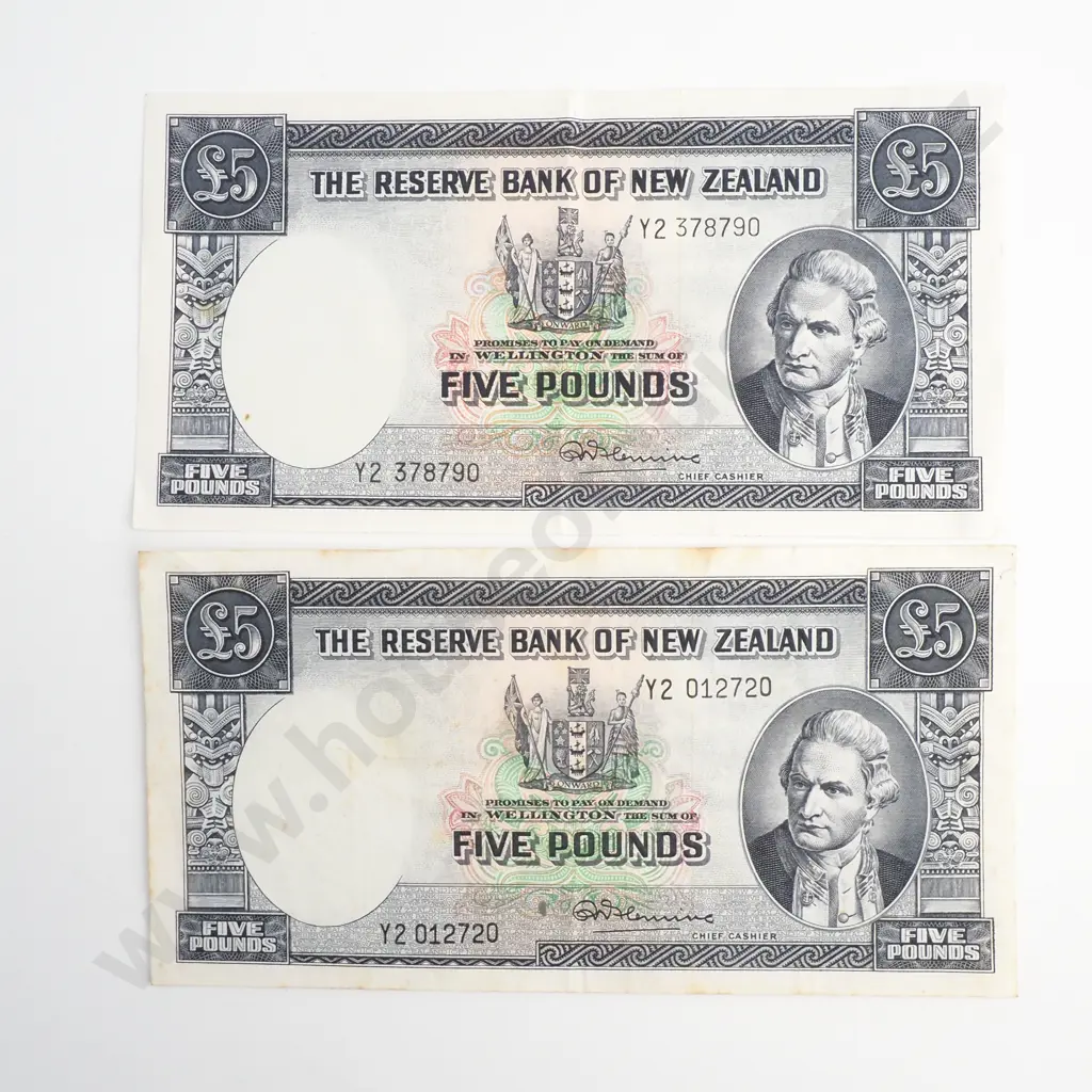 Two Fleming Five Pound Banknotes  Image 1++